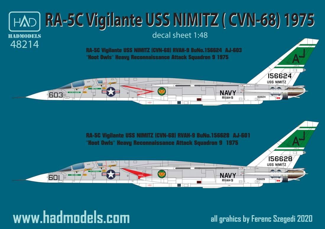1:48 RA-5C Vigilante 2 / USS Nimitz decal sheet