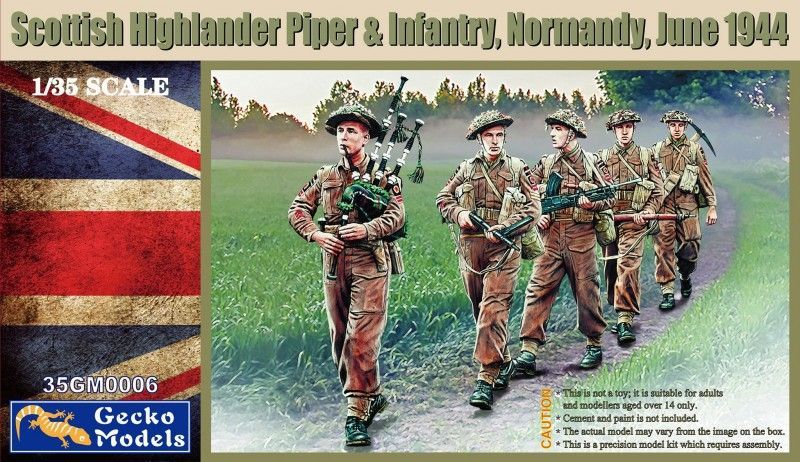 1:35 Scottish Highlander Piper & Infantrie Normandy, June 1944