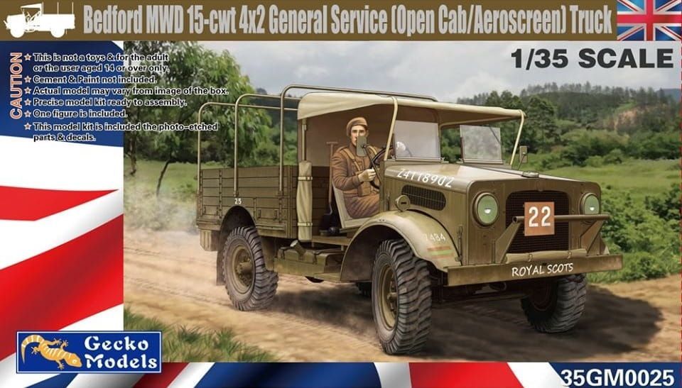 1:35 Bedford MWD 15-cwt 4x2 General Service (Open Cab/Aeroscreen) Truck