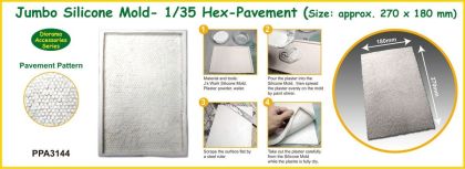 1:35 Jumbo Silicone Mold -  Hex Pavement Size: Approx. 270 x 180 mm