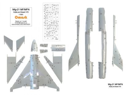 1:72 Mig-21MF/MFN masky na krytky (pro Eduard)