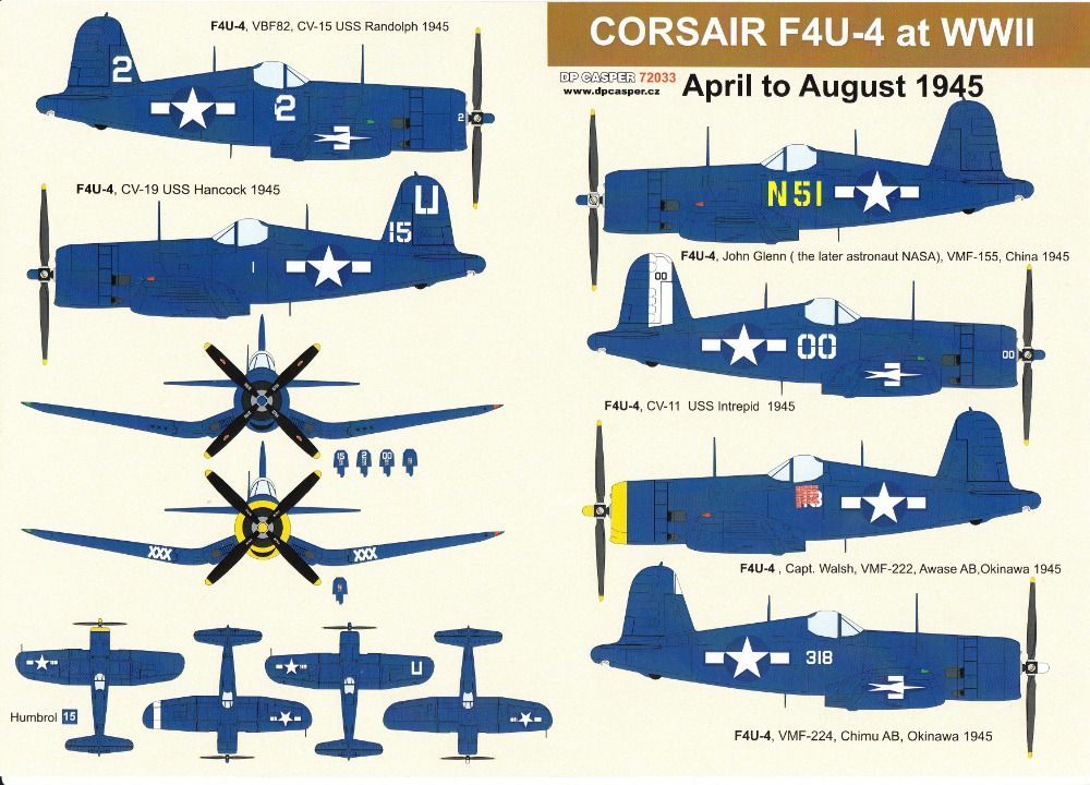 1:72 Vought F4U-4 Corsairs in WWII April to August 1945