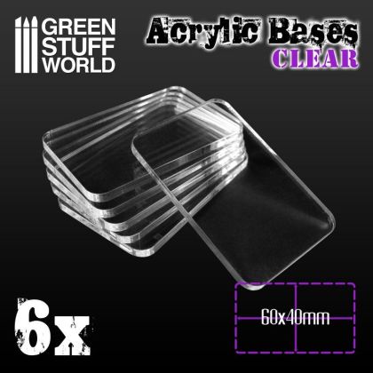 Acrylic Bases - Square 60x40mm CLEAR