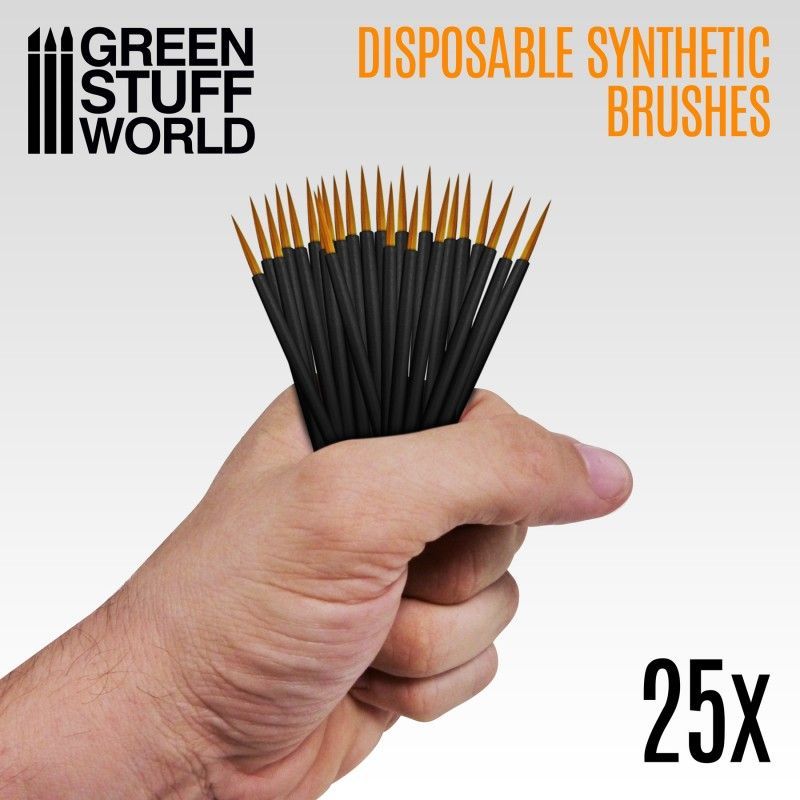 25x Disposable Synthetic Brushes