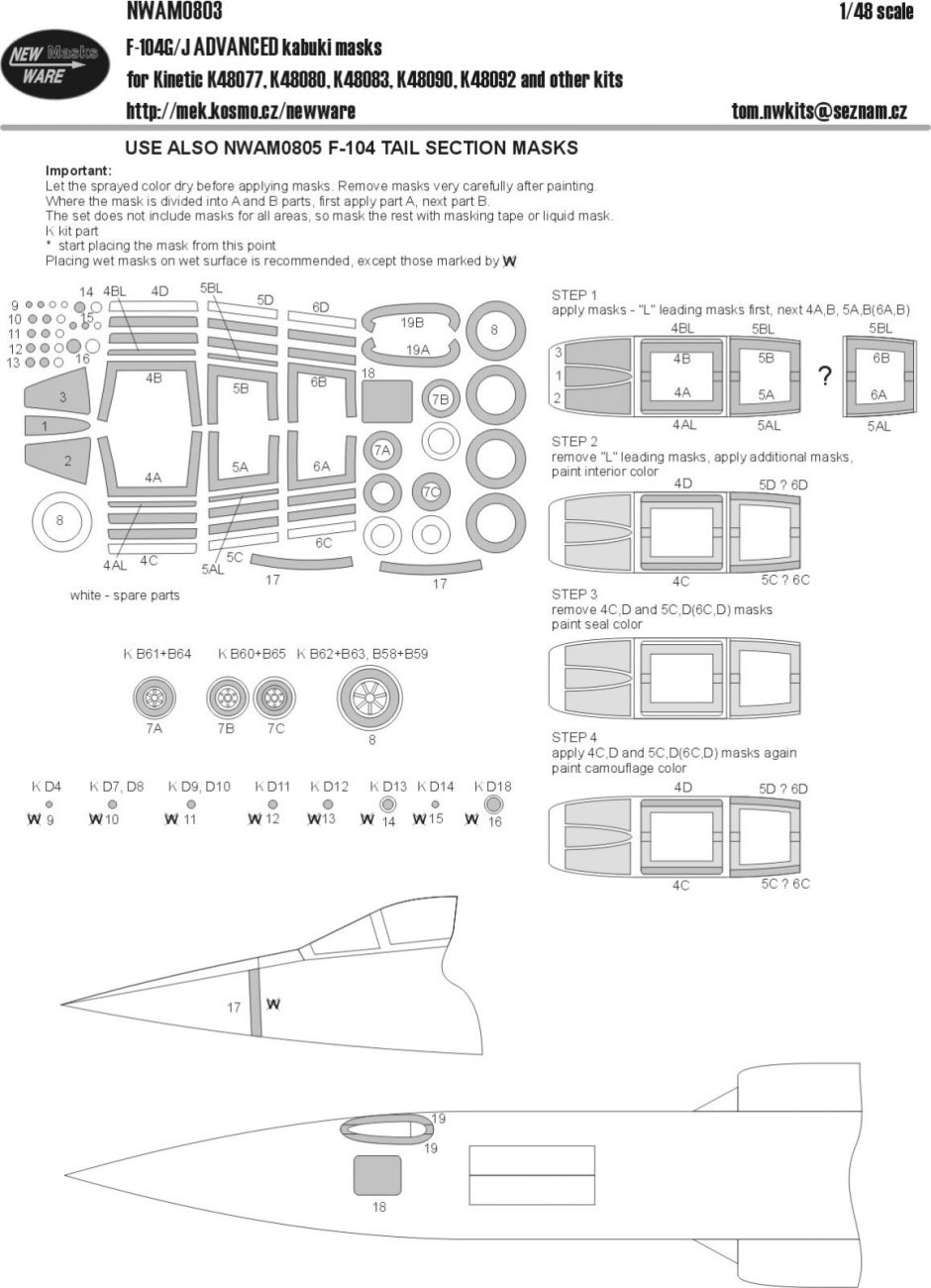 1:48 F-104G/J ADVANCED kabuki masks