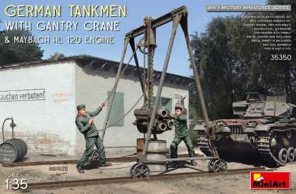 1:35 GERMAN TANKMEN WITH GANTRY CRANE & MAYBACH HL 120 ENGINE