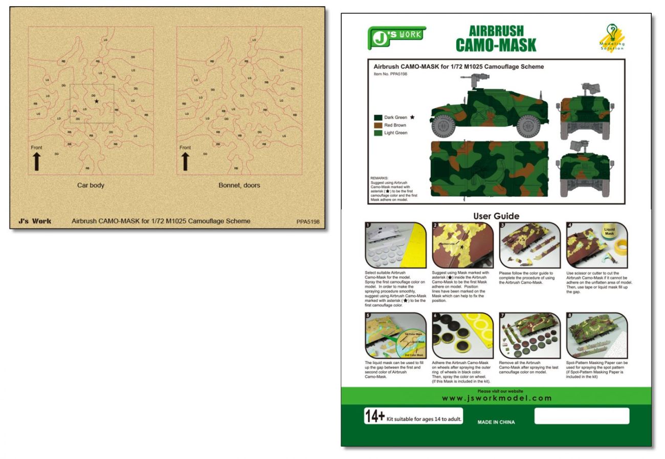1:72 M1025 Camouflage Scheme