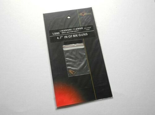 1:350 WWII Royal Navy 4.7in QF Mk XII Guns in Twin CPXIX Mounting (8 Pcs.)