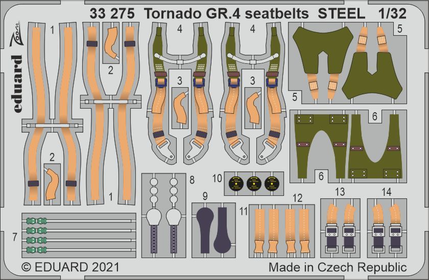 1:32 Panavia Tornado GR.4 seatbelts STEEL