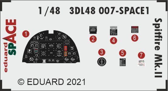 1:48 Supermarine Spitfire Mk.II SPACE-3D Decals