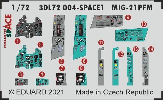 1:72 Mikoyan MiG-21PFM SPACE-3D Decals