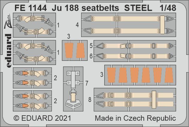 1:48 Junkkers Ju-188 seatbelts STEEL