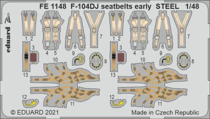 1:48 Lockheed F-104DJ Starfighter seatbelts early STEEL