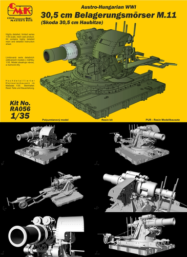 1:35 Austro-Hungarian WWI 30,5 cm Belagerungsmőrser M.11 /Škoda30,5 cm Haubitze