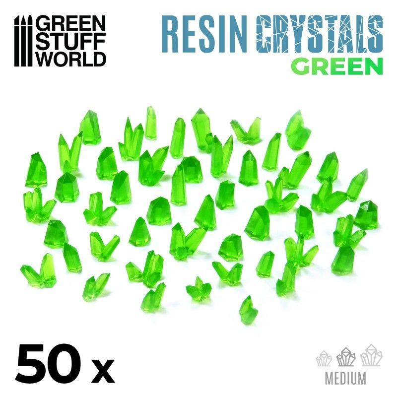 GREEN Resin Crystals - Medium