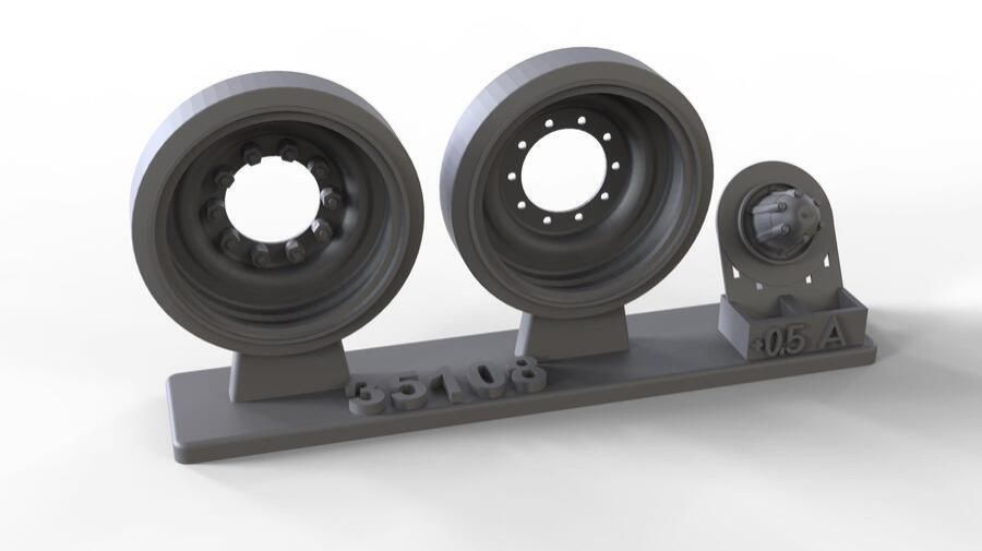 1:35 STEEL WHEELS FOR M88, COMPLETE SET WITH 14 WHEELS