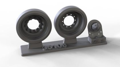 1:35 STEEL WHEELS FOR M88, COMPLETE SET WITH 14 WHEELS