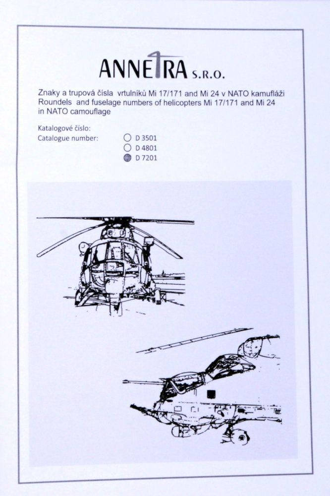 1:72 Mi 17/171 & Mi 24 Roundels&fusel.numbers NATO
