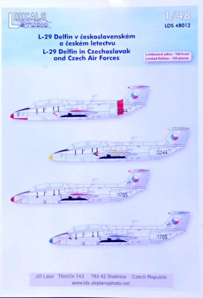 1:48 Decals L-29 Delfin in Czechoslovak & Czech AF