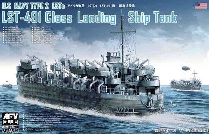 1:350 U.S Navy Type 2 LSTs LST-491 Class Landing Ship Tank