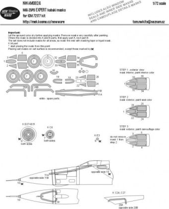 1:72 MiG-25PD EXPERT kabuki masks