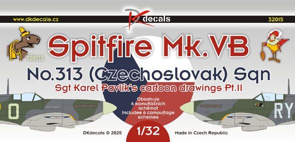 1:32 Description:Supermarine Spitfire Mk.VB of No.313 (Czechoslovak) Sq., Sgt Pavlík's cartoons, Pt.