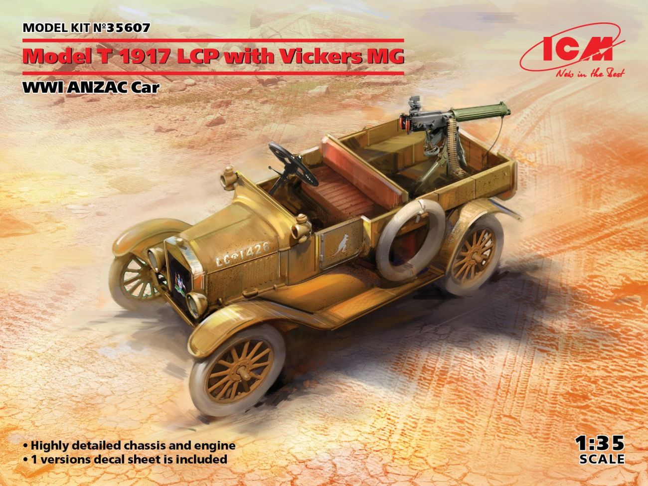 1:35 Model T 1917 LCP with Vickers MG, WWI ANZAC Car