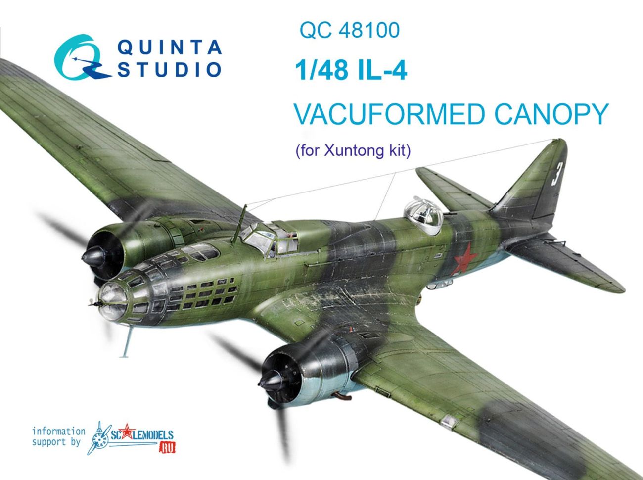 1:48 IL-4 vacuformed clear canopy (for Xuntong kit)