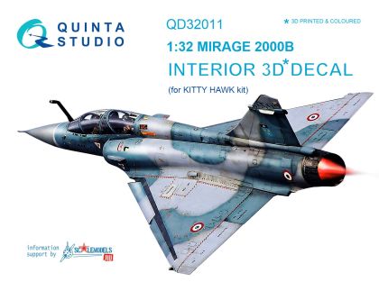 1:32 Mirage 2000B 3D-Printed & coloured Interior on decal paper (for Kitty Hawk kit)