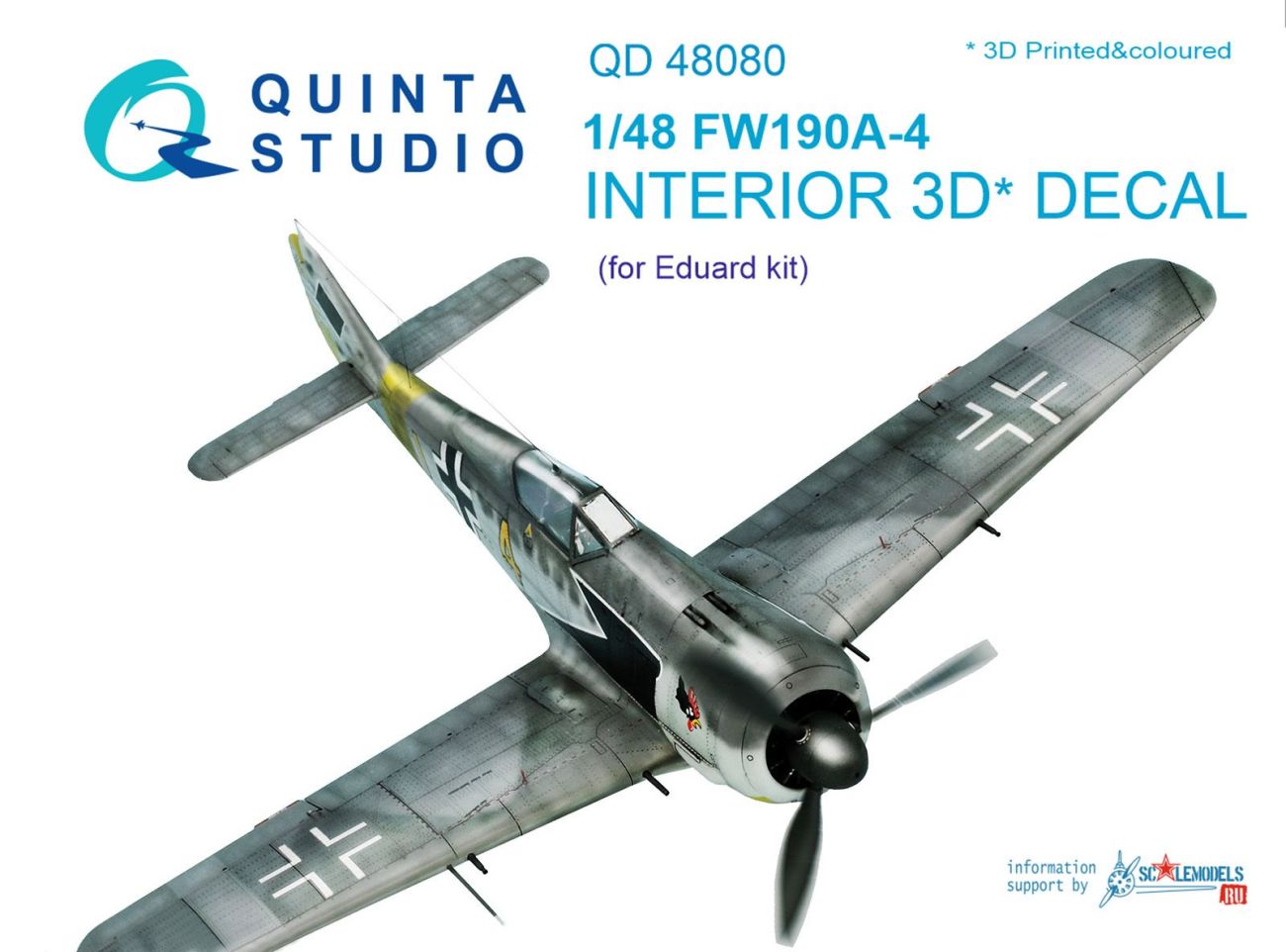 1:48 FW 190A-4 3D-Printed & coloured Interior on decal paper (for Eduard kit)