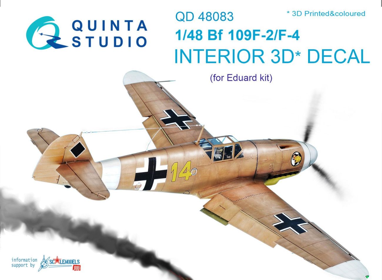 1:48 Bf 109F-2/F-4 3D-Printed & coloured Interior on decal paper (for Eduard kit)