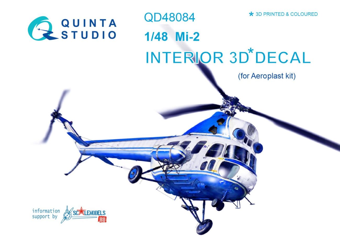 1:48 Mi-2 3D-Printed & coloured Interior on decal paper (for Aeroplast kit)