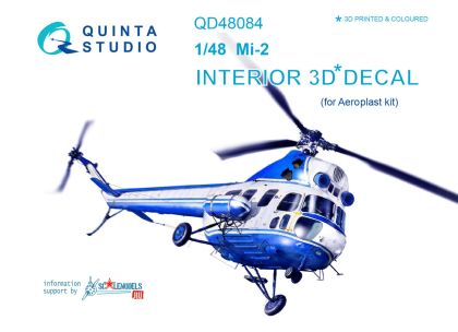 1:48 Mi-2 3D-Printed & coloured Interior on decal paper (for Aeroplast kit)