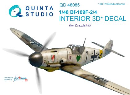 1:48 Bf 109F-2/F-4 3D-Printed & coloured Interior on decal paper (for Zvezda kit)