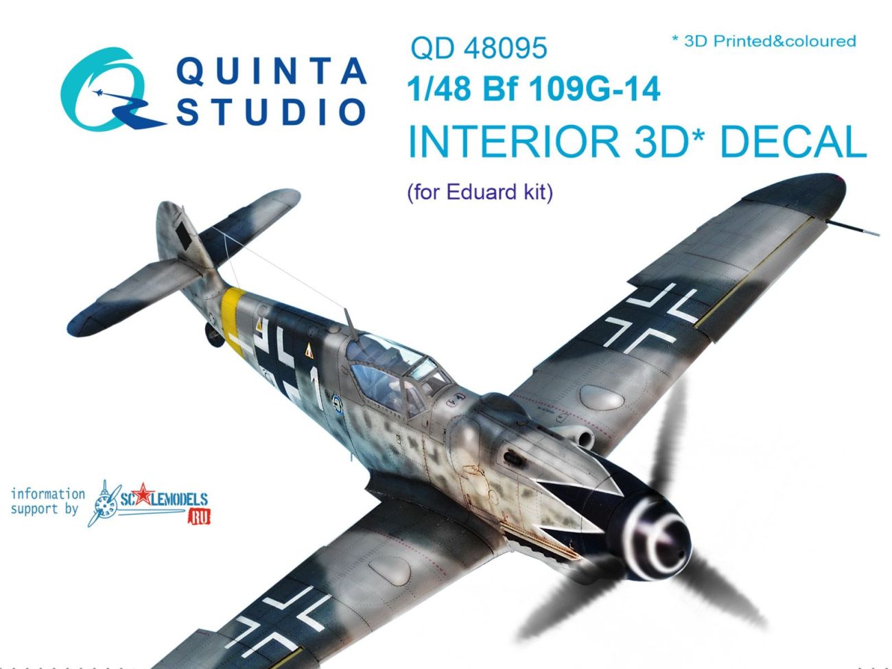 1:48 Bf 109G-14 3D-Printed & coloured Interior on decal paper (for Eduard kit)