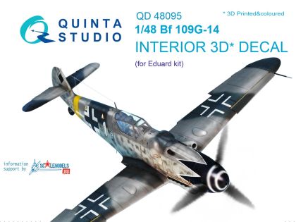 1:48 Bf 109G-14 3D-Printed & coloured Interior on decal paper (for Eduard kit)