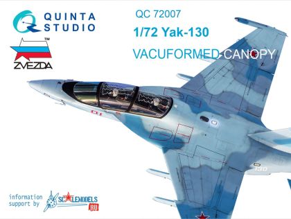 1:72 Yak-130 vacuformed clear canopy with det.cord (for Zvezda kit)