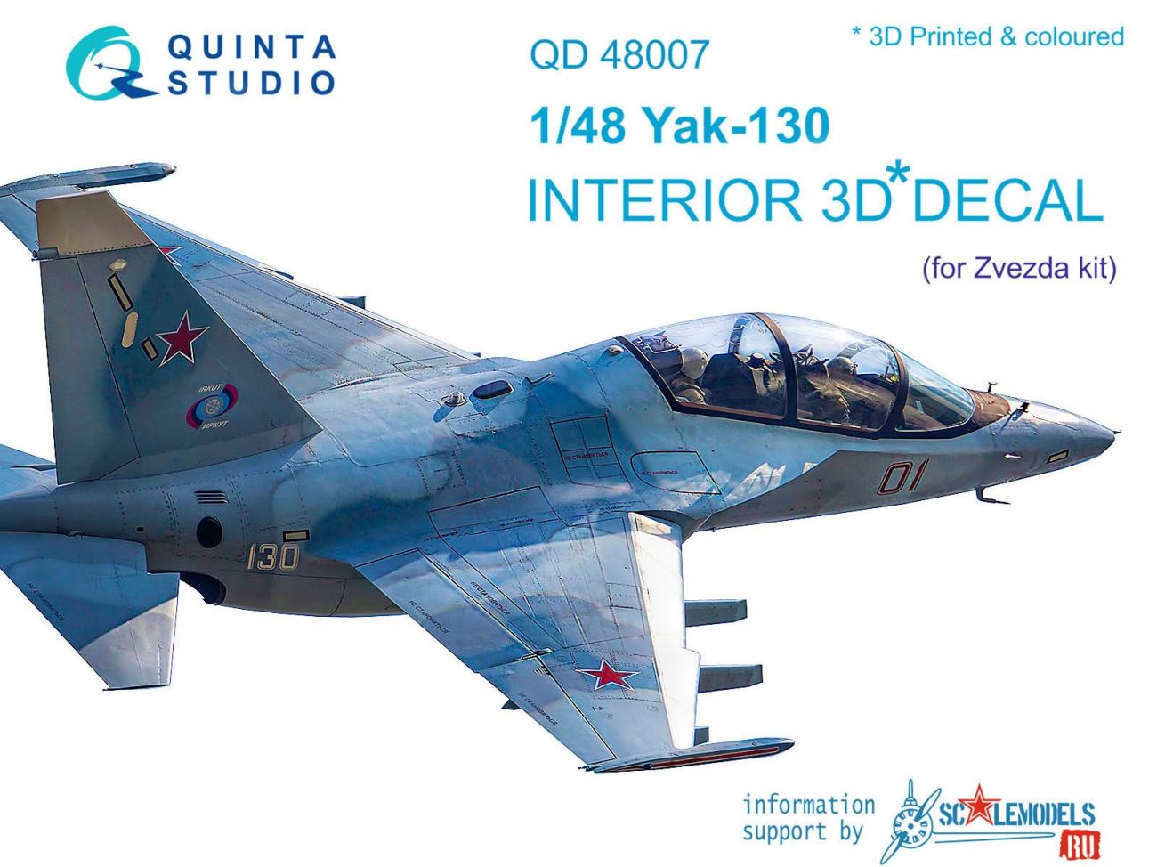 1:48 Yak-130 3D-Printed & coloured Interior on decal paper (for Zvezda kits)