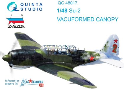 1:48 Su-2 vacuformed clear canopy (for Zvezda kit)