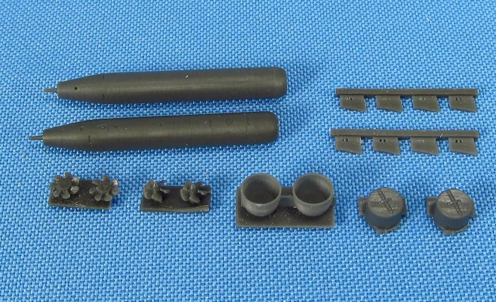 1:72 Torpedo Mk.46. Kit contains resin parts for assembly of 2 torpedoes Mk-46.