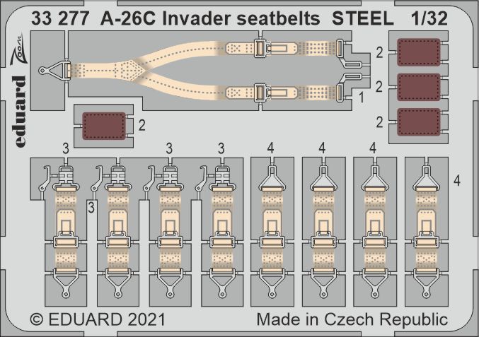 1:32 Douglas A-26C Invader seatbelts STEEL