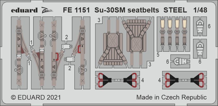 1:48 Sukhoi Su-30SM seatbelts STEEL