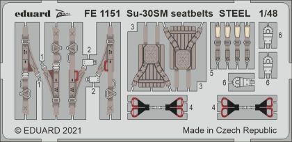 1:48 Sukhoi Su-30SM seatbelts STEEL