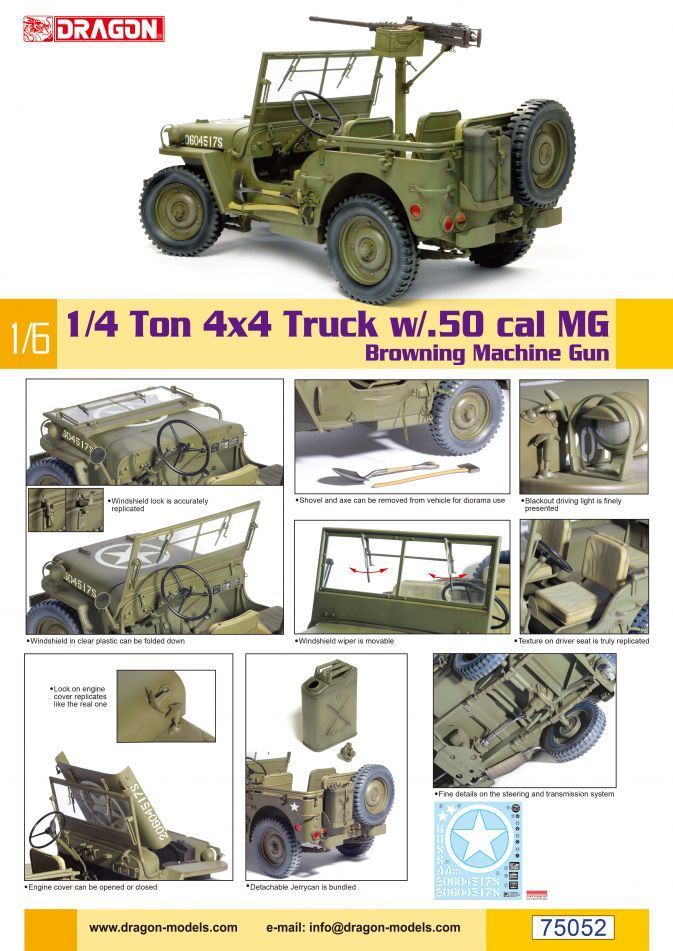 1:6 1/4-Ton 4x4 Truck w/M2 .50-cal Machine Gun
