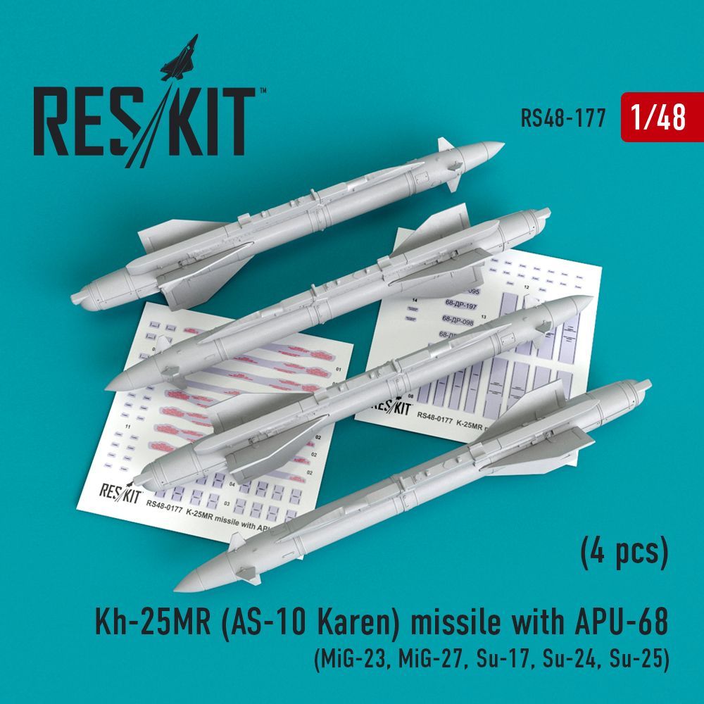1:48 Kh-25MR (AS-10 Karen) missile with APU-68 (4 pcs)