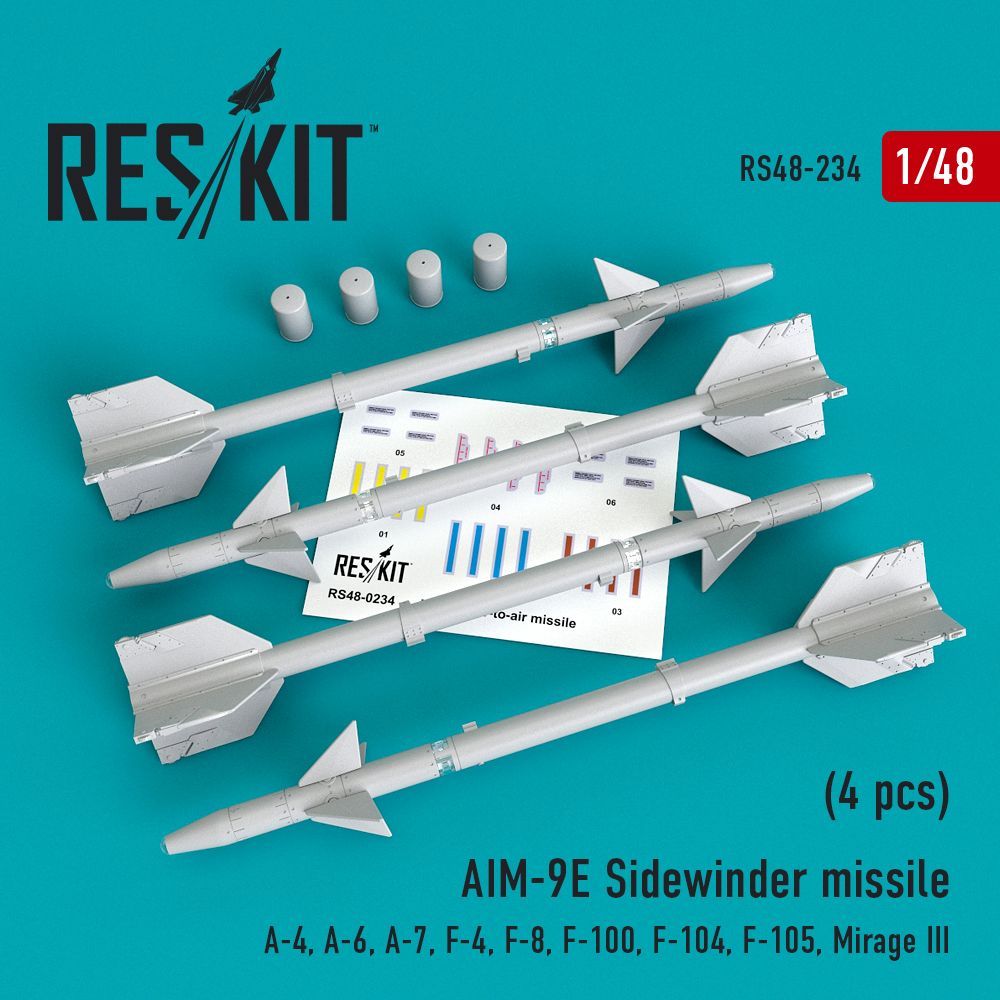 1:48 AIM-9E Sidewinder missile (4 pcs)