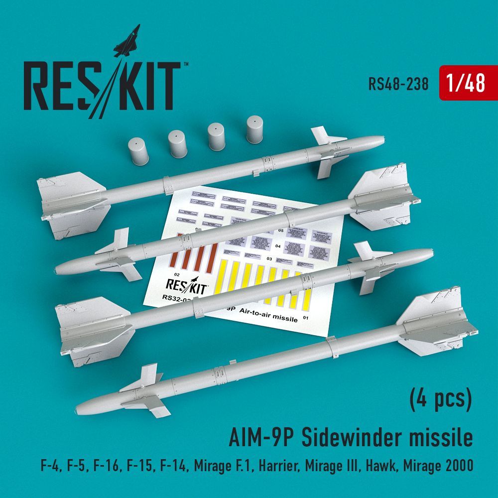 1:48 AIM-9P Sidewinder missile (4 pcs)