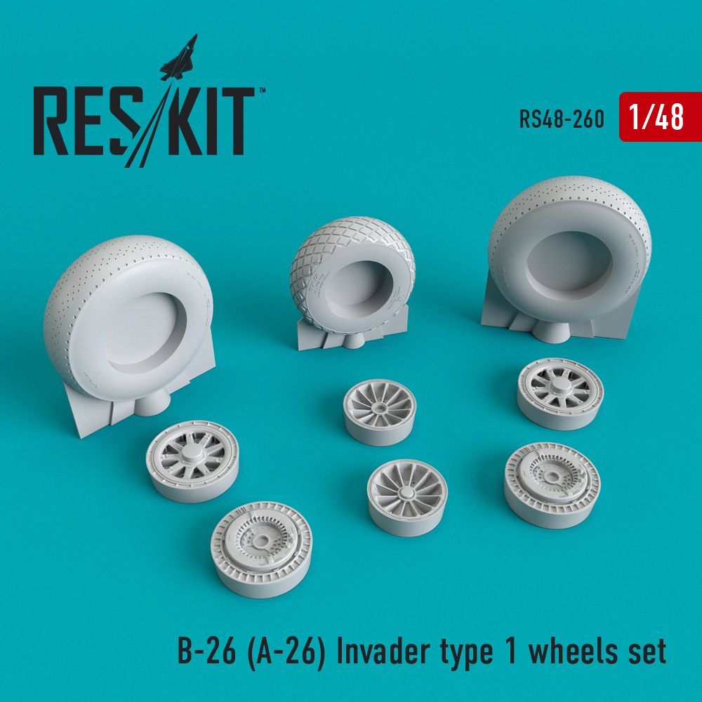 1:48 Douglas B-26 (A-26) Invader type 1 wheels set