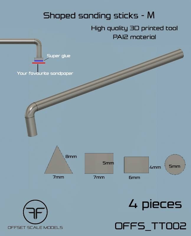 Shaped sanding sticks - M