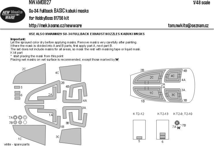 1:48 Su-34 Fullback BASIC kabuki masks